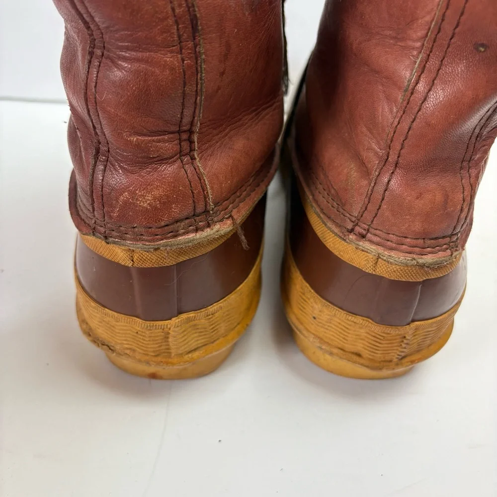 Vintage Arctic Comet Snow Duck Winter Boots Brown Leather Mens size 10